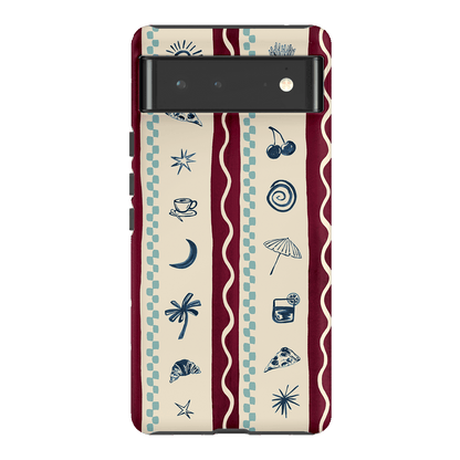Summer Snacks Burgundy Printed Phone Cases Google Pixel 6 / Armoured by Charlie Taylor - The Dairy