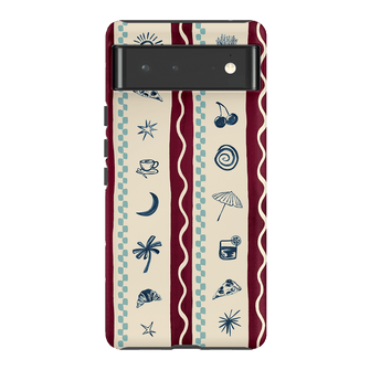 Summer Snacks Burgundy Printed Phone Cases Google Pixel 6 / Armoured by Charlie Taylor - The Dairy