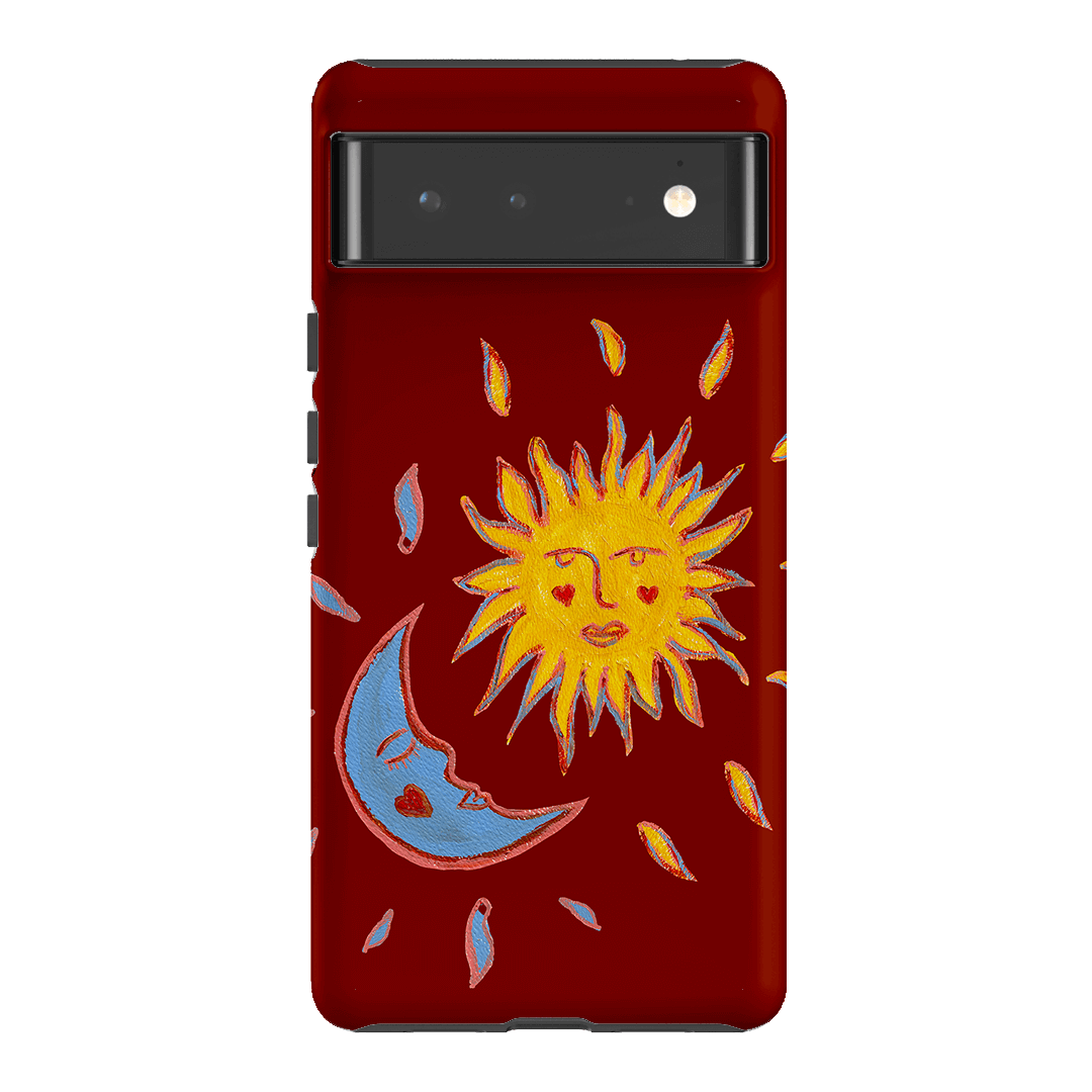 Sun & Moon Red Printed Phone Cases Google Pixel 6 / Armoured by BG. Studio - The Dairy