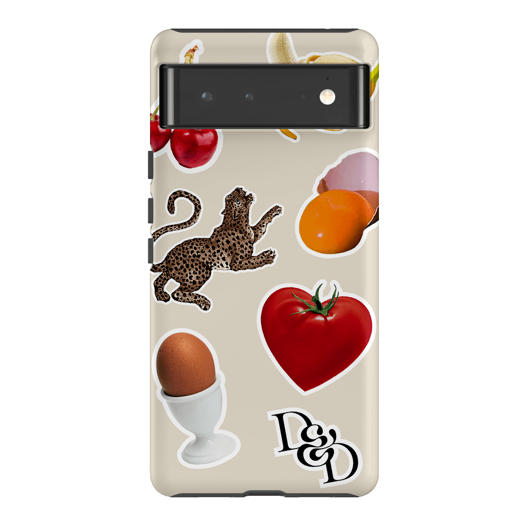 Sunday Stickers Cream Printed Phone Cases Google Pixel 6 / Armoured by Desmond & Dempsey - The Dairy