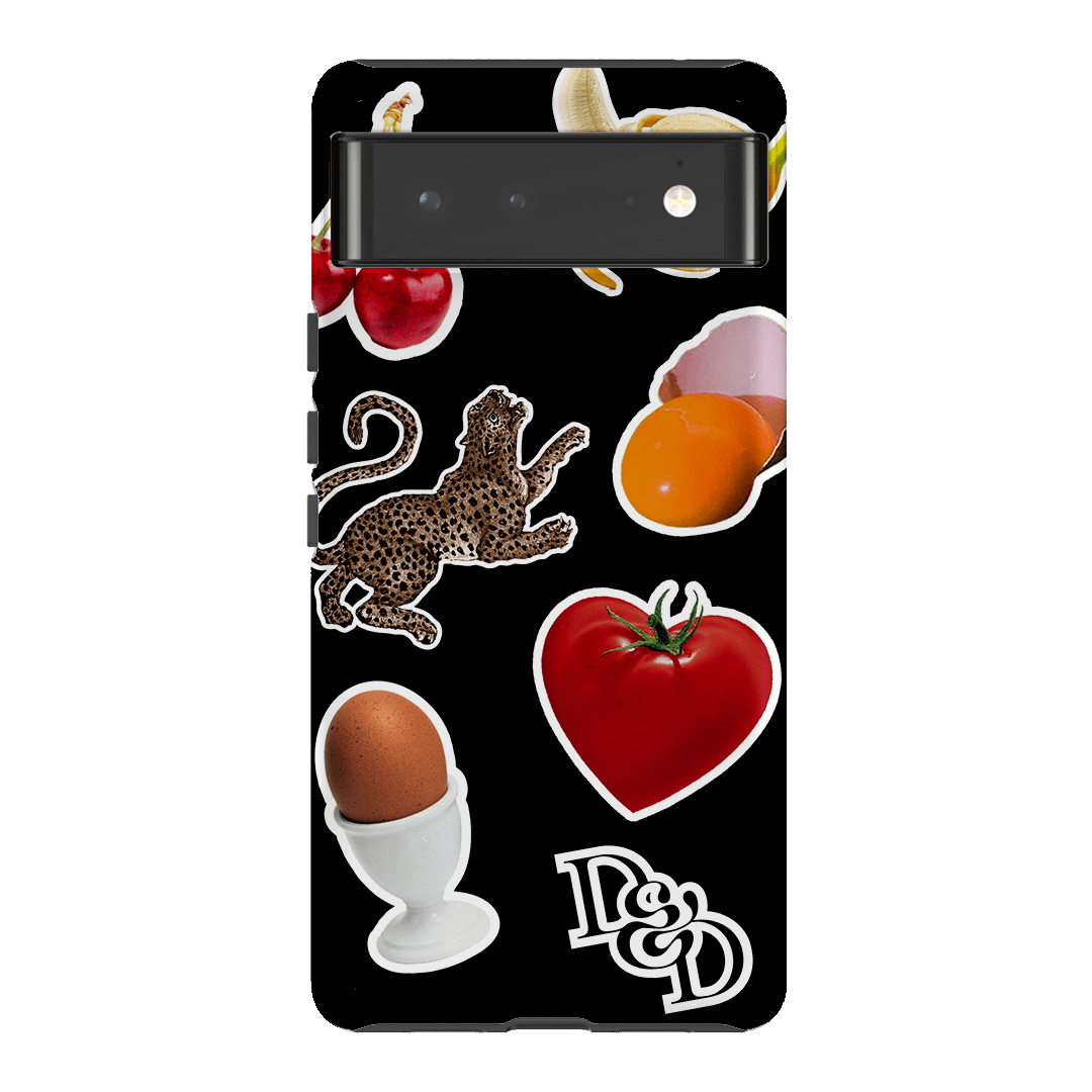 Sunday Stickers Black Printed Phone Cases Google Pixel 6 / Armoured by Desmond & Dempsey - The Dairy