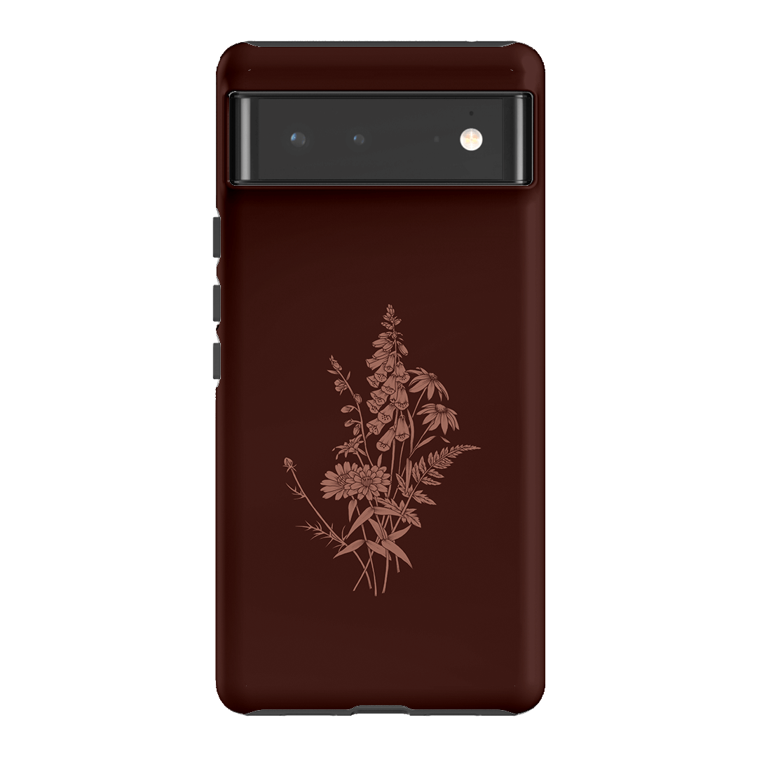 Wildflowers Mocha Printed Phone Cases Google Pixel 6 / Armoured by Typoflora - The Dairy