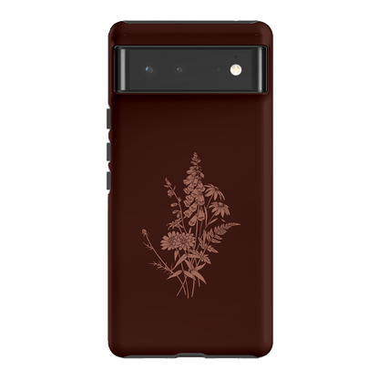 Wildflowers Mocha Printed Phone Cases Google Pixel 6 / Armoured by Typoflora - The Dairy