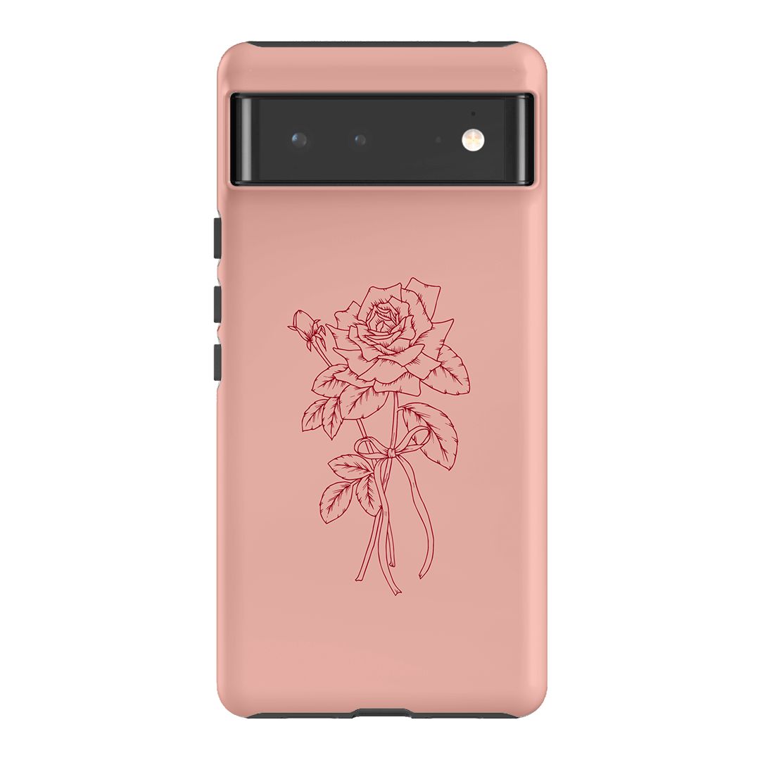 Pink Rose Printed Phone Cases Google Pixel 6 / Armoured by Typoflora - The Dairy