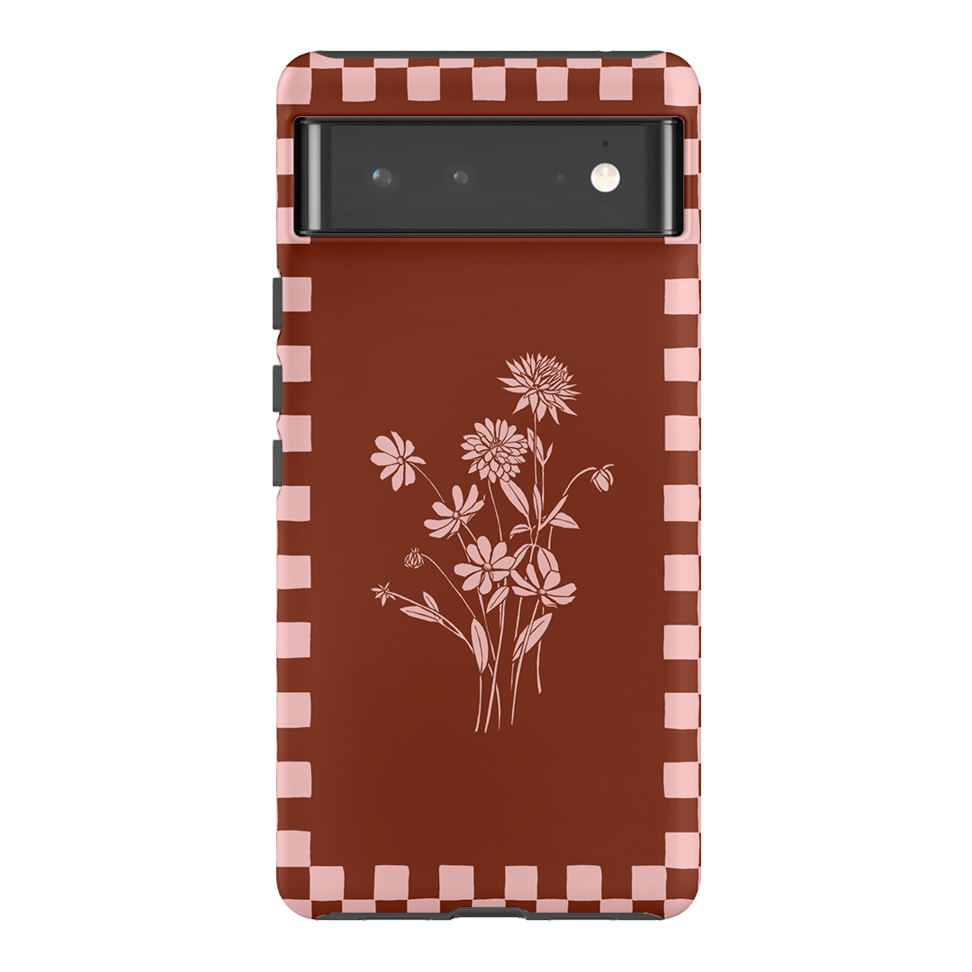 Dahlia Check Printed Phone Cases Google Pixel 6 Pro / Armoured by Typoflora - The Dairy