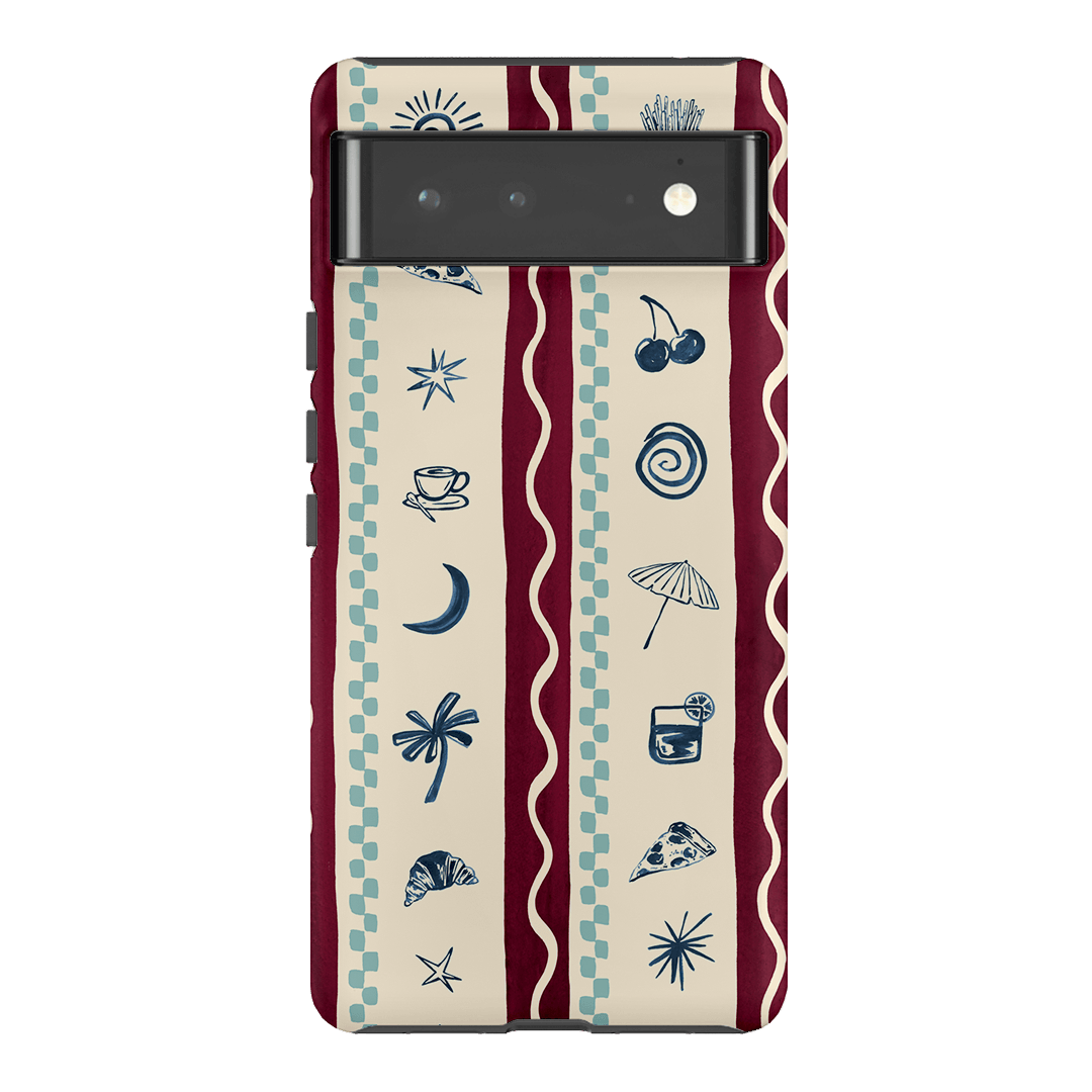 Summer Snacks Burgundy Printed Phone Cases Google Pixel 6 Pro / Armoured by Charlie Taylor - The Dairy