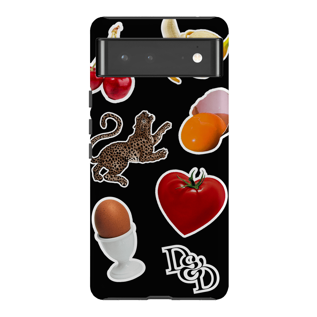 Sunday Stickers Black Printed Phone Cases Google Pixel 6 Pro / Armoured by Desmond & Dempsey - The Dairy