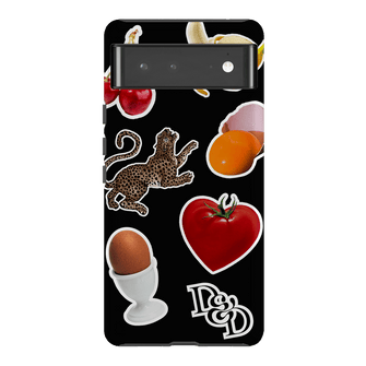 Sunday Stickers Black Printed Phone Cases Google Pixel 6 Pro / Armoured by Desmond & Dempsey - The Dairy