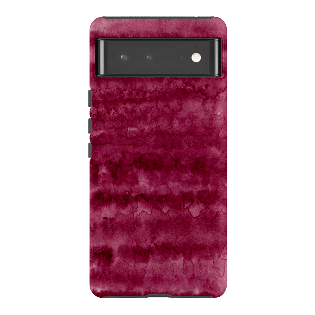 Watercolour Stripes Burgundy Printed Phone Cases Google Pixel 6 Pro / Armoured by The Dairy - The Dairy