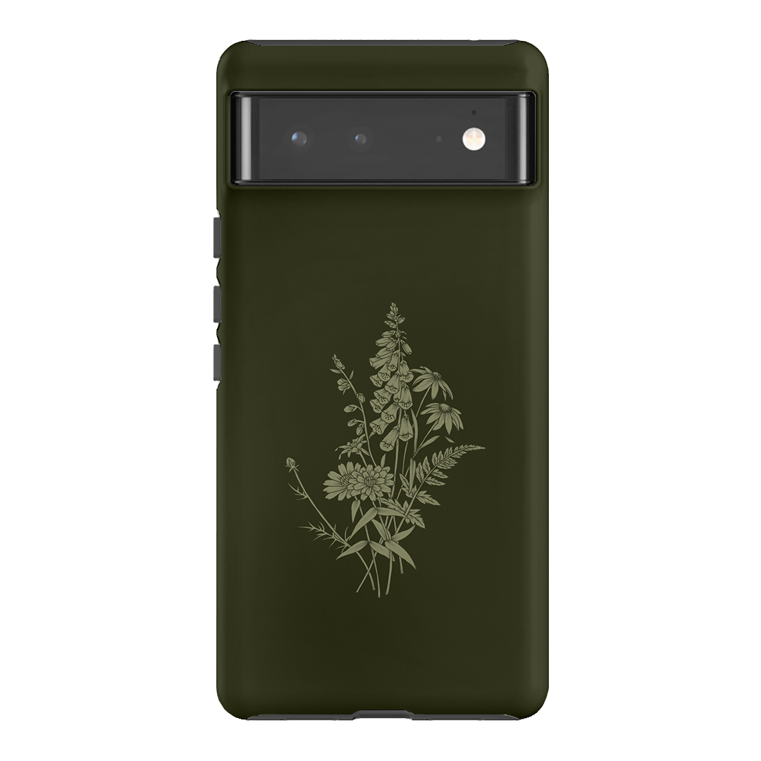 Wildflowers Olive Printed Phone Cases Google Pixel 6 Pro / Armoured by Typoflora - The Dairy