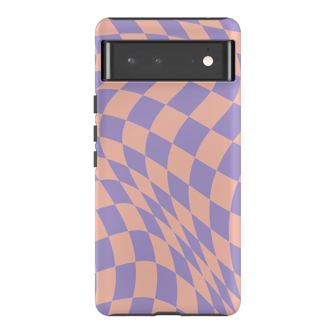 Wavy Check Lilac on Blush Matte Case Matte Phone Cases Google Pixel 6 Pro / Armoured by The Dairy - The Dairy