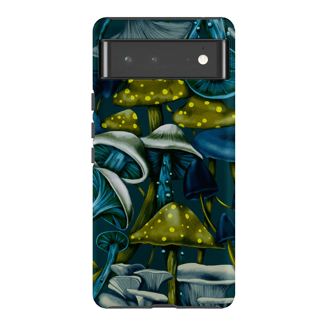 Shrooms Blue Printed Phone Cases Google Pixel 6 Pro / Armoured by Kelly Thompson - The Dairy
