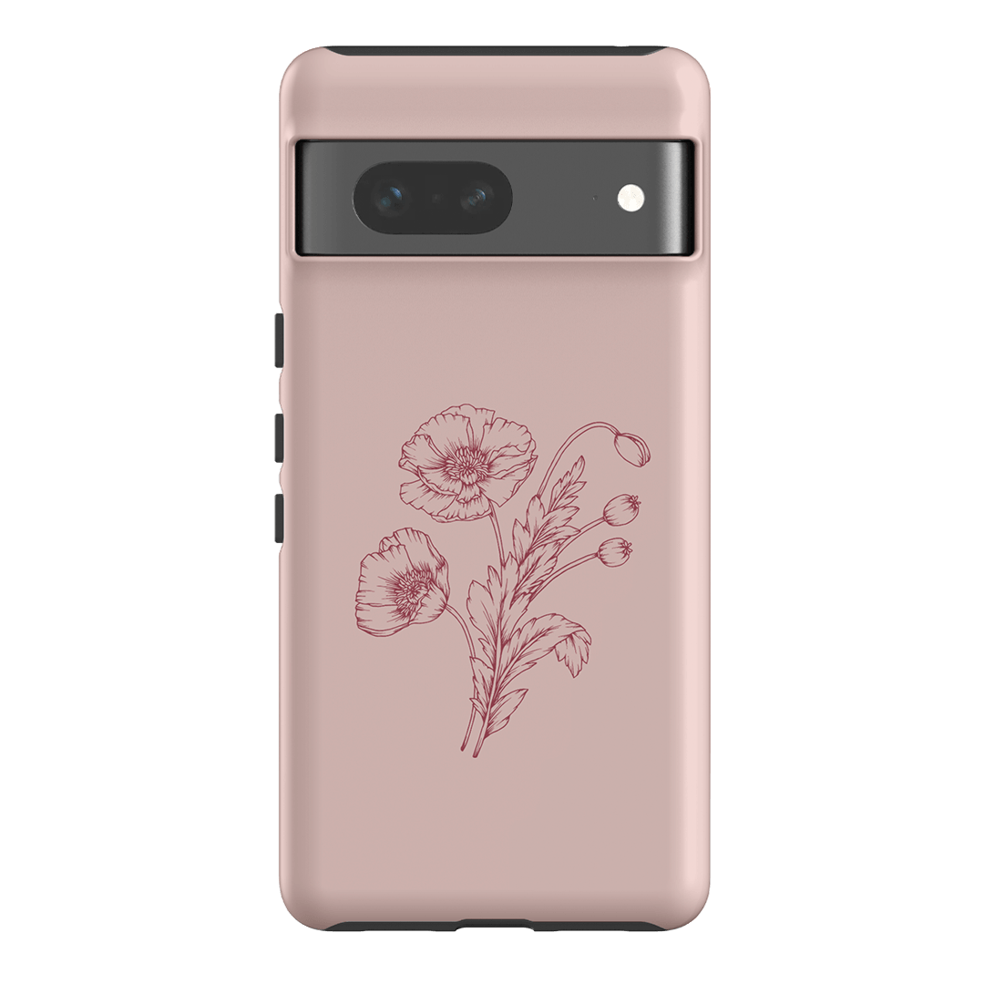 Blush Poppies Printed Phone Cases Google Pixel 7 / Armoured by Typoflora - The Dairy