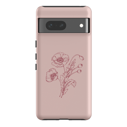 Blush Poppies Printed Phone Cases Google Pixel 7 / Armoured by Typoflora - The Dairy