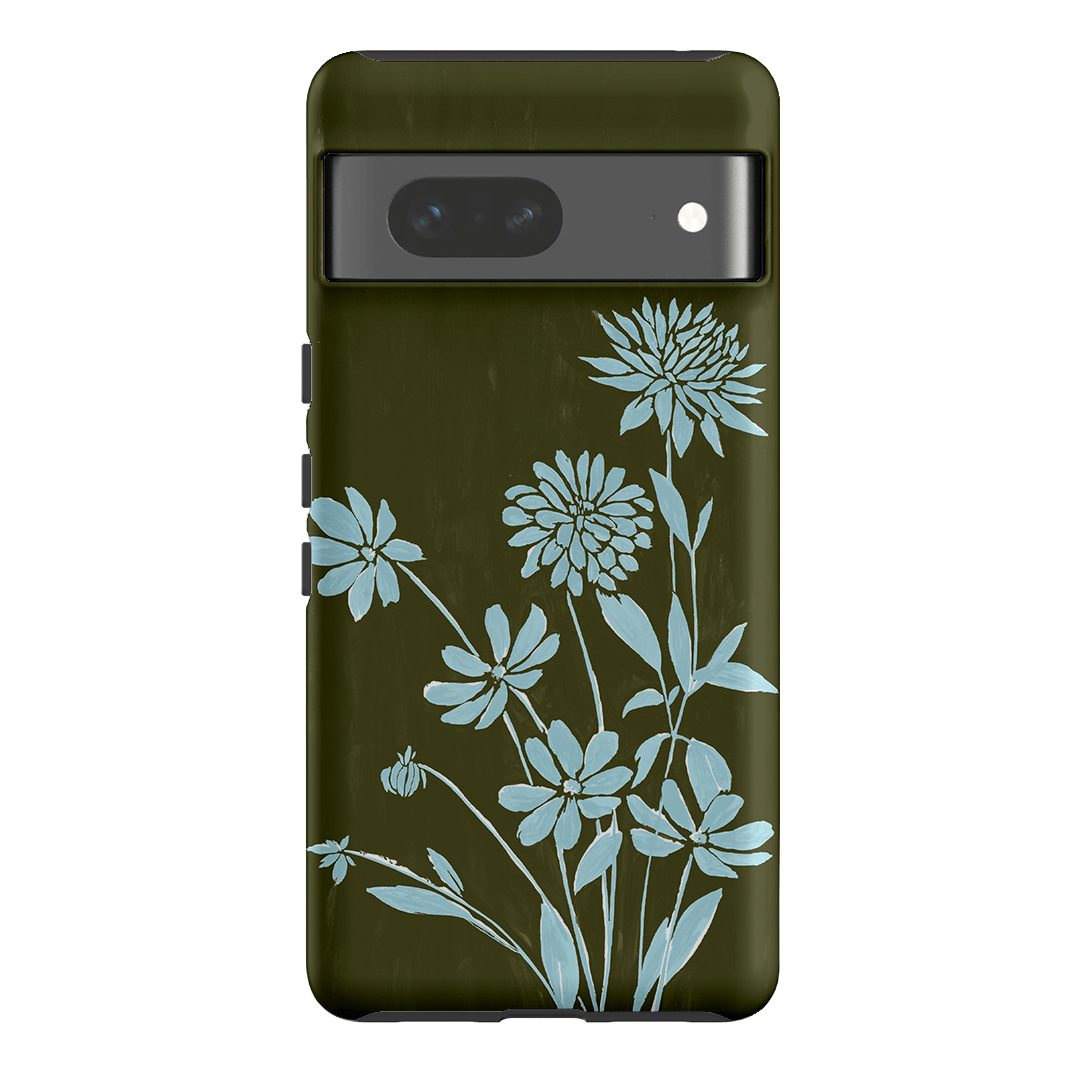 Dahlia Khaki Printed Phone Cases Google Pixel 7 / Armoured by Typoflora - The Dairy