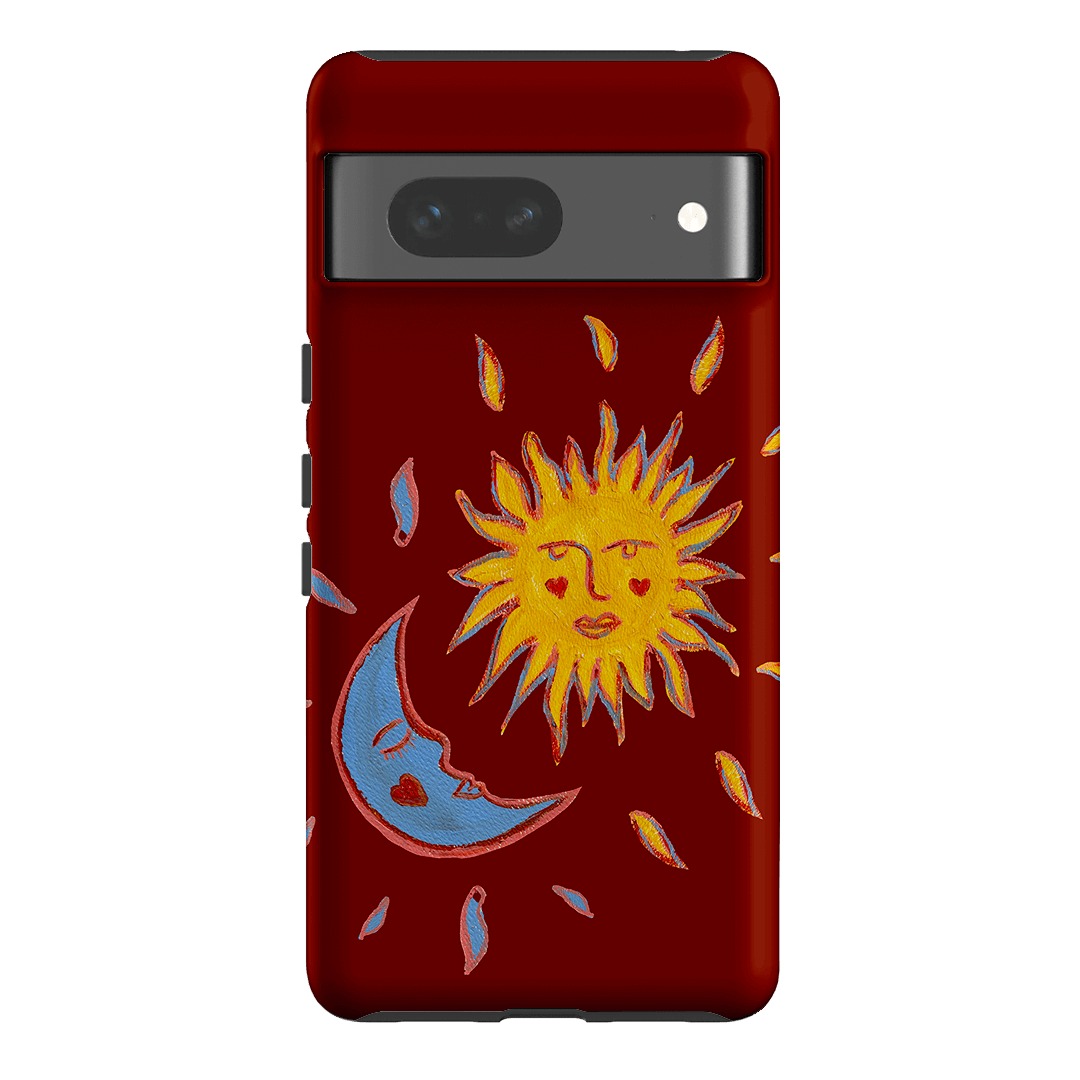 Sun & Moon Red Printed Phone Cases Google Pixel 7 / Armoured by BG. Studio - The Dairy
