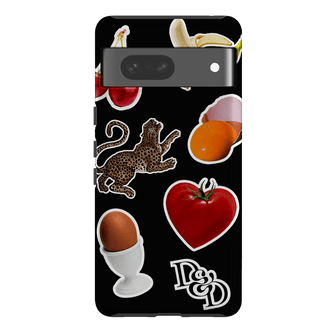 Sunday Stickers Black Printed Phone Cases Google Pixel 7 / Armoured by Desmond & Dempsey - The Dairy