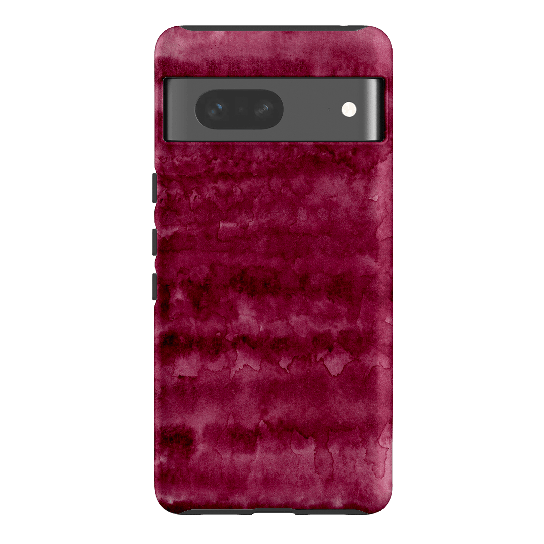 Watercolour Stripes Burgundy Printed Phone Cases Google Pixel 7 / Armoured by The Dairy - The Dairy