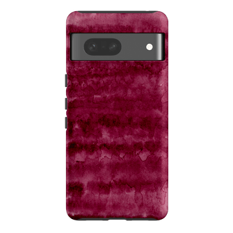 Watercolour Stripes Burgundy Printed Phone Cases Google Pixel 7 / Armoured by The Dairy - The Dairy