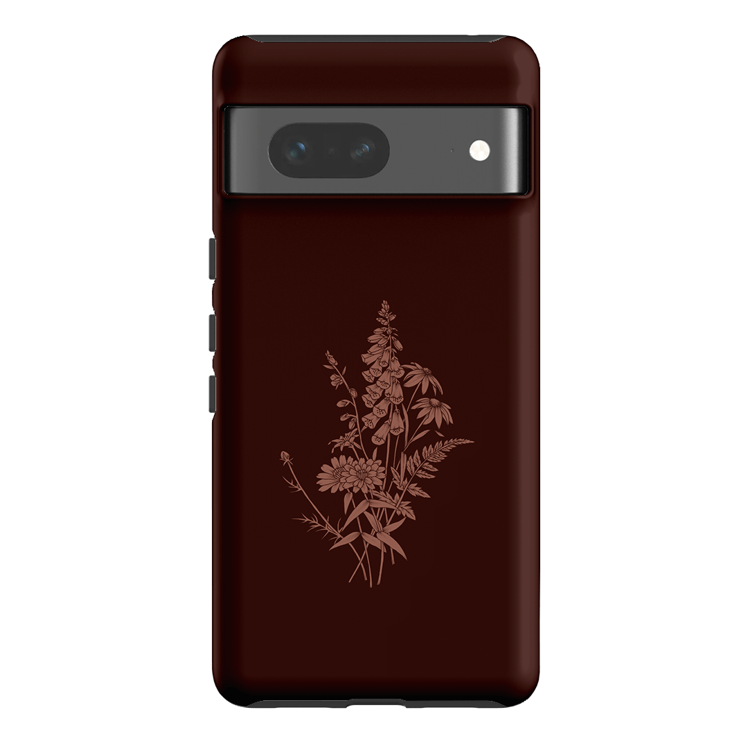 Wildflowers Mocha Printed Phone Cases Google Pixel 7 / Armoured by Typoflora - The Dairy