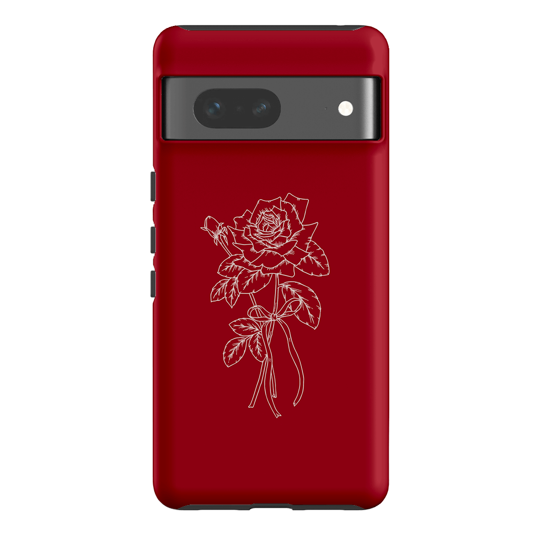 Red Rose Printed Phone Cases Google Pixel 7 / Armoured by Typoflora - The Dairy