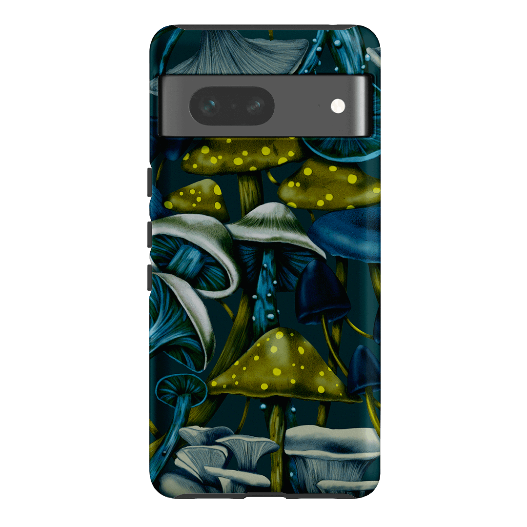 Shrooms Blue Printed Phone Cases Google Pixel 7 / Armoured by Kelly Thompson - The Dairy