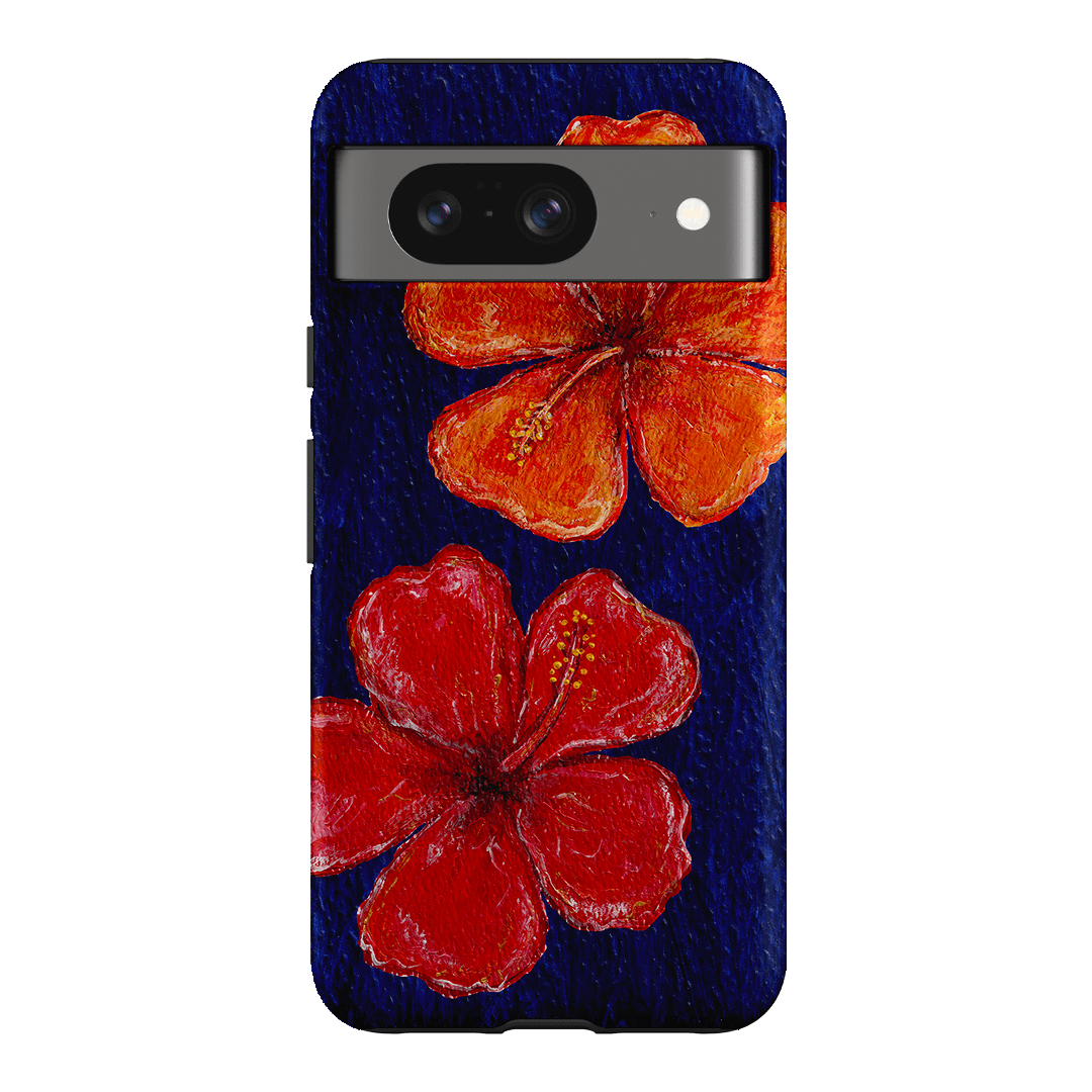 Hibiscus Flower Deep Blue Printed Phone Cases Google Pixel 8 / Armoured by BG. Studio - The Dairy
