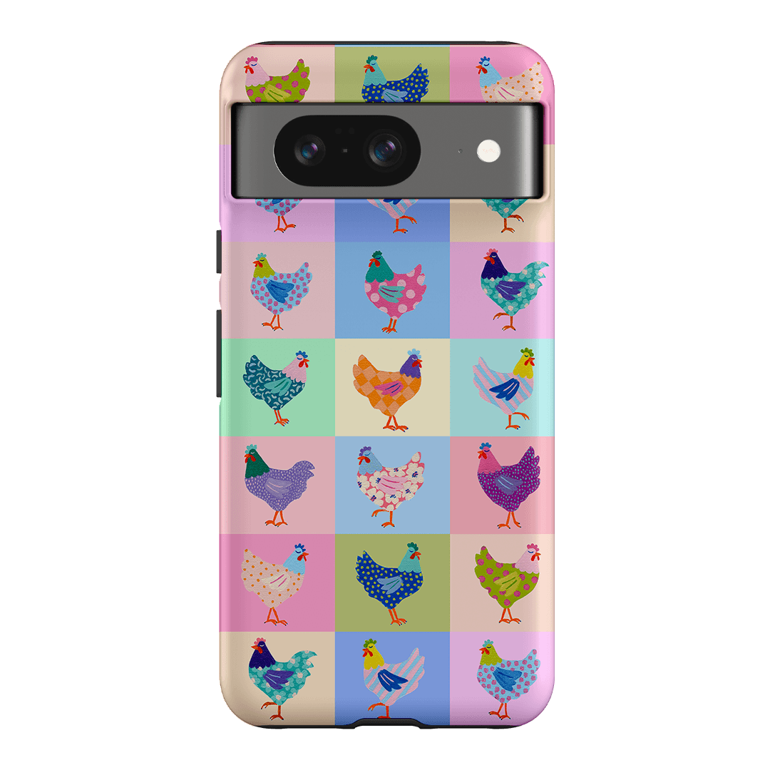 Pastel Chickens Printed Phone Cases Google Pixel 8 / Armoured by Kayla Henley - The Dairy