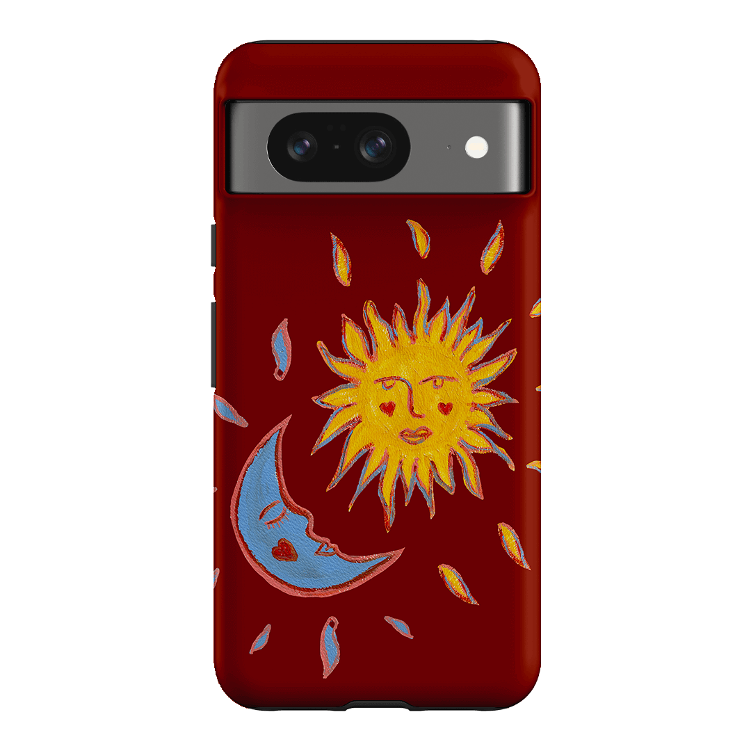 Sun & Moon Red Printed Phone Cases Google Pixel 8 / Armoured by BG. Studio - The Dairy