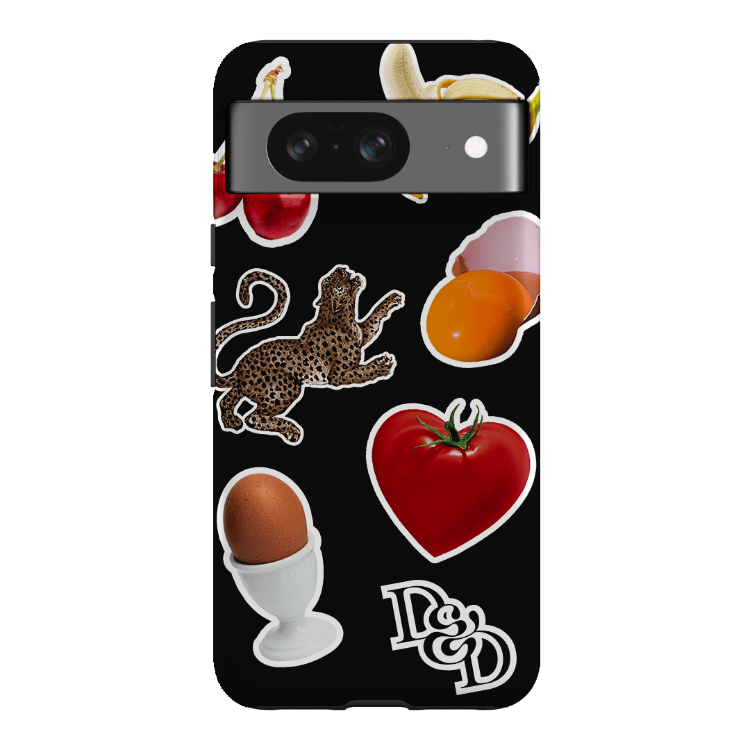 Sunday Stickers Black Printed Phone Cases Google Pixel 8 / Armoured by Desmond & Dempsey - The Dairy