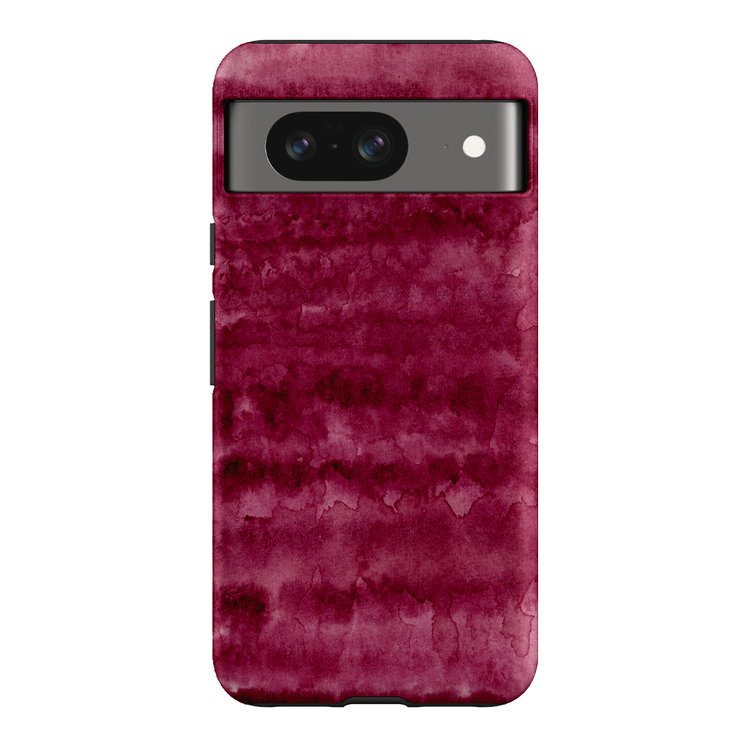 Watercolour Stripes Burgundy Printed Phone Cases Google Pixel 8 / Armoured by The Dairy - The Dairy