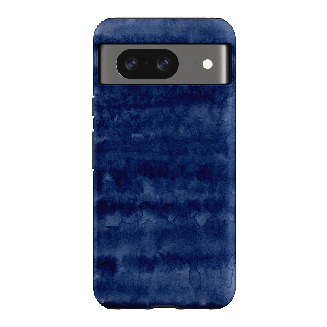 Watercolour Stripes Navy Printed Phone Cases Google Pixel 8 / Armoured by The Dairy - The Dairy