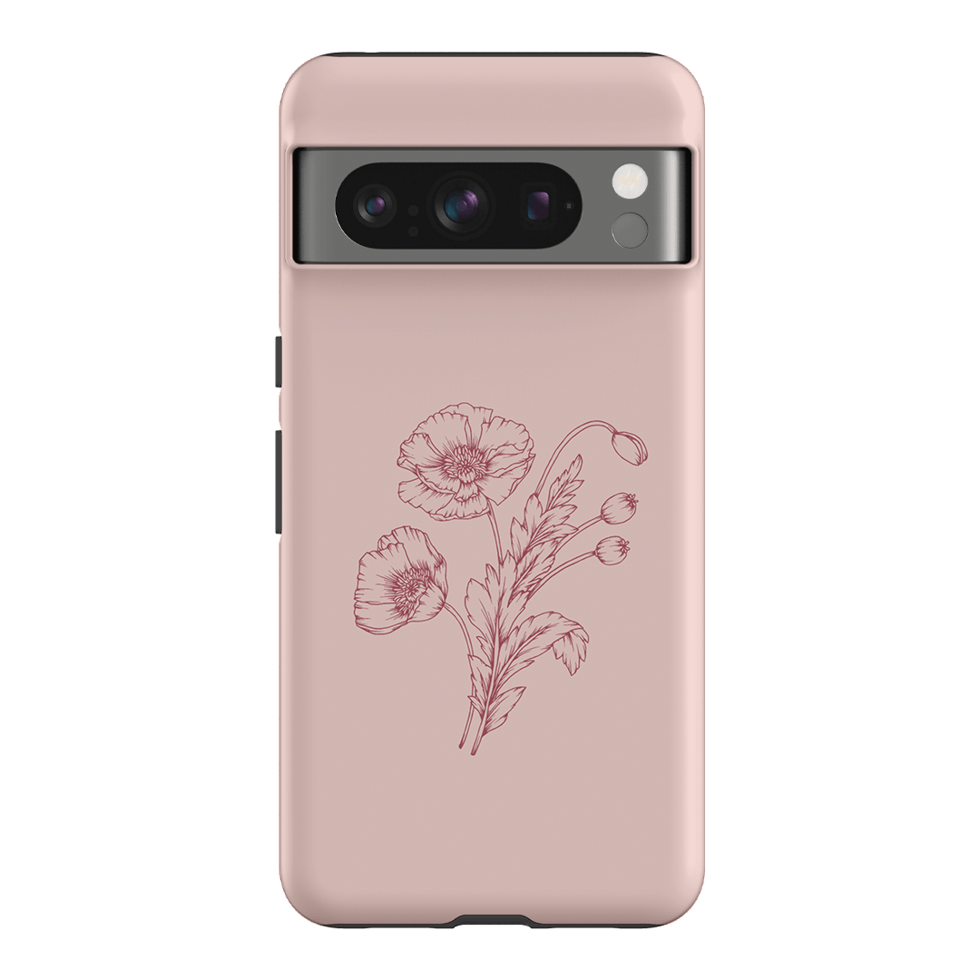 Blush Poppies Printed Phone Cases Google Pixel 8 Pro / Armoured by Typoflora - The Dairy