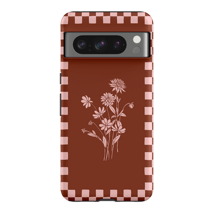 Dahlia Check Printed Phone Cases Google Pixel 8 Pro / Armoured by Typoflora - The Dairy