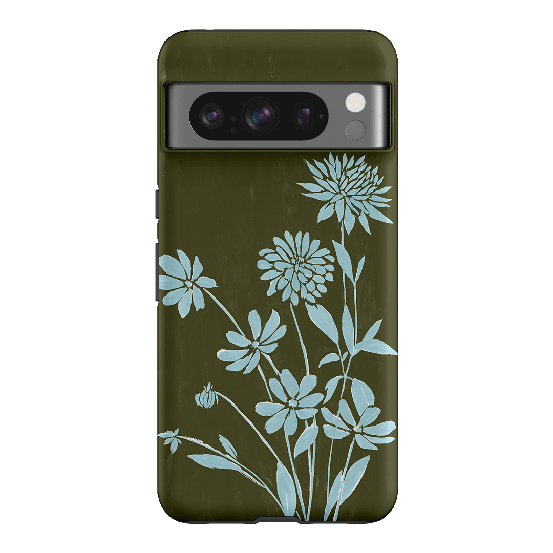 Dahlia Khaki Printed Phone Cases Google Pixel 8 Pro / Armoured by Typoflora - The Dairy