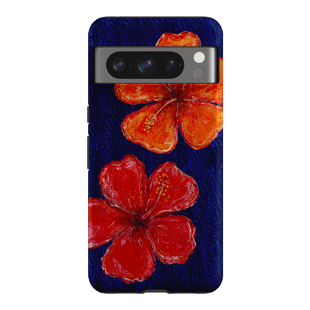Hibiscus Flower Deep Blue Printed Phone Cases Google Pixel 8 Pro / Armoured by BG. Studio - The Dairy
