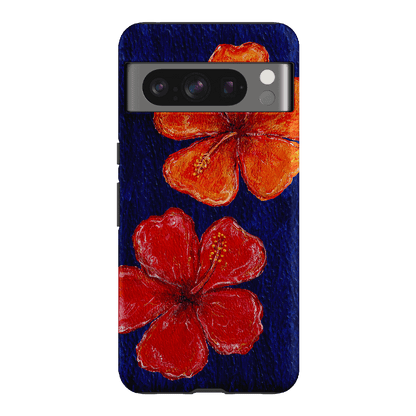 Hibiscus Flower Deep Blue Printed Phone Cases Google Pixel 8 Pro / Armoured by BG. Studio - The Dairy
