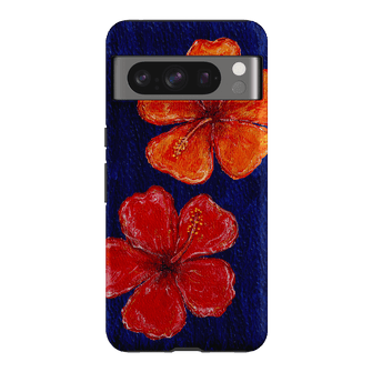 Hibiscus Flower Deep Blue Printed Phone Cases Google Pixel 8 Pro / Armoured by BG. Studio - The Dairy