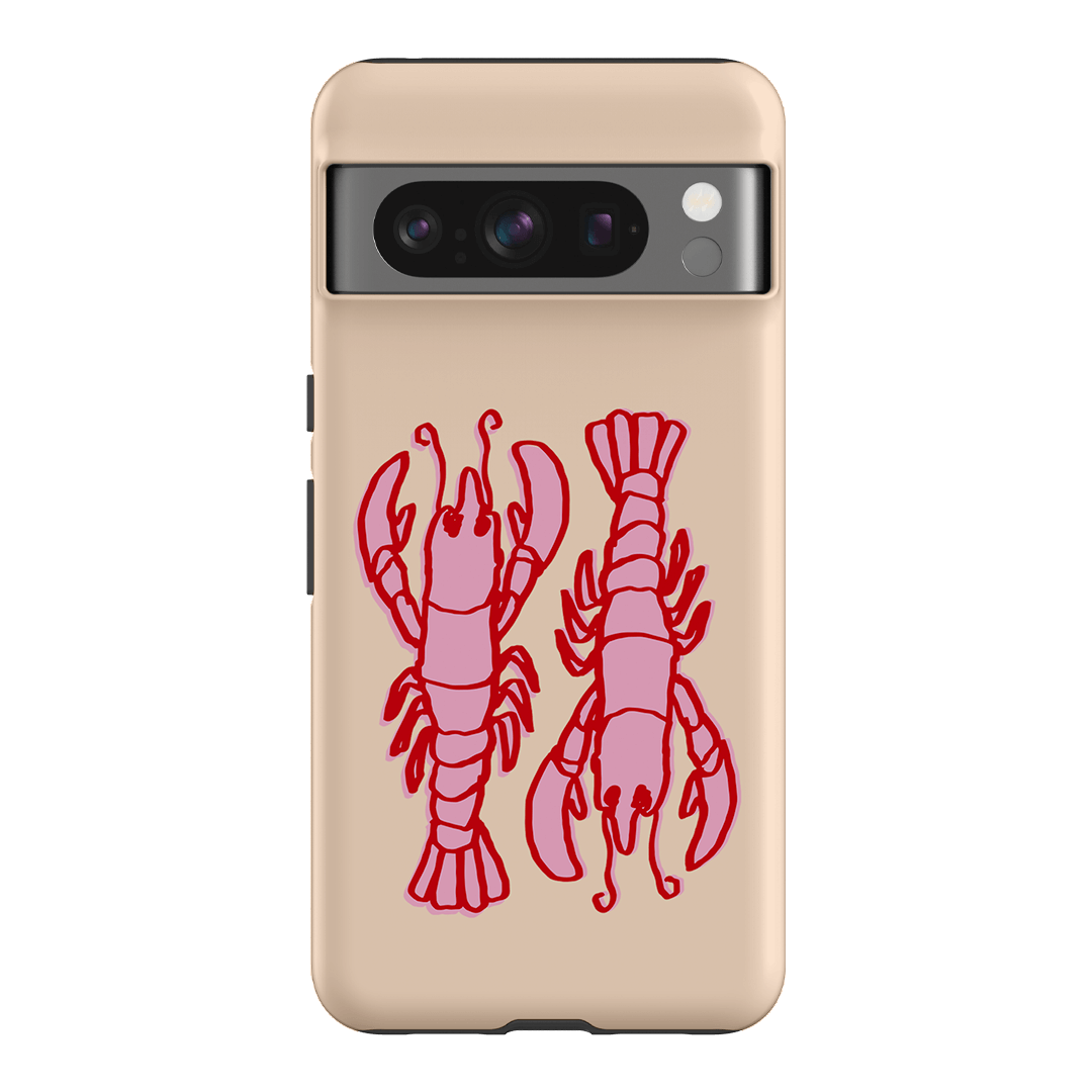 Lobster Love Peach Printed Phone Cases Google Pixel 8 Pro / Armoured by The Dairy - The Dairy