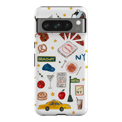 NYC White Printed Phone Cases Google Pixel 8 Pro / Armoured by BG. Studio - The Dairy