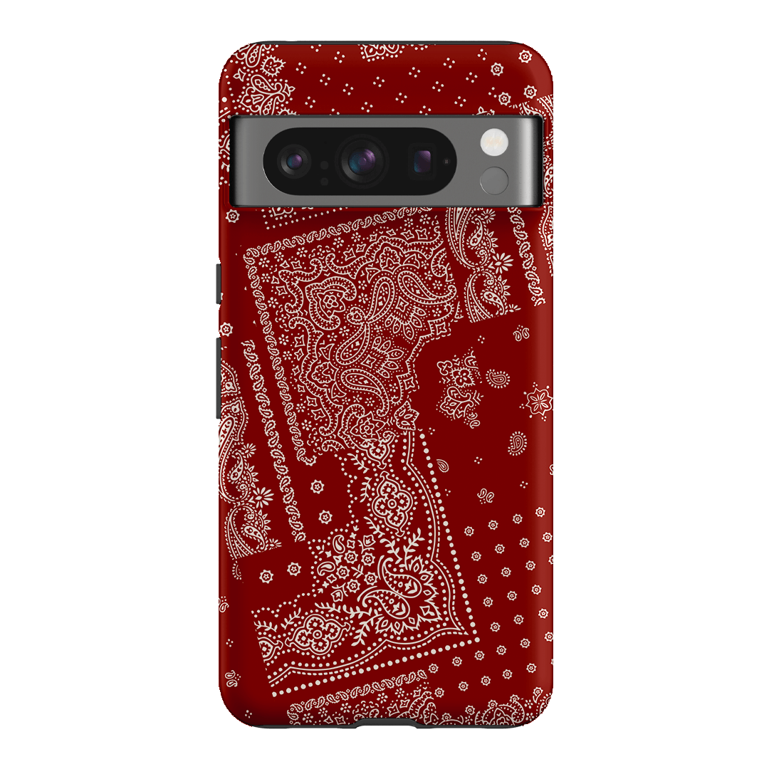 Paisley Crimson Printed Phone Cases Google Pixel 8 Pro / Armoured by The Dairy - The Dairy