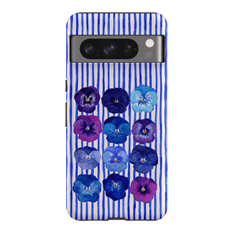 Striped Pansies Printed Phone Cases Google Pixel 8 Pro / Armoured by Kayla Henley - The Dairy