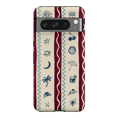 Summer Snacks Burgundy Printed Phone Cases Google Pixel 8 Pro / Armoured by Charlie Taylor - The Dairy