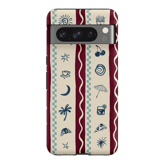 Summer Snacks Burgundy Printed Phone Cases Google Pixel 8 Pro / Armoured by Charlie Taylor - The Dairy