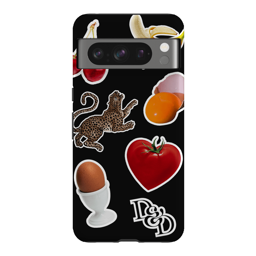 Sunday Stickers Black Printed Phone Cases Google Pixel 8 Pro / Armoured by Desmond & Dempsey - The Dairy