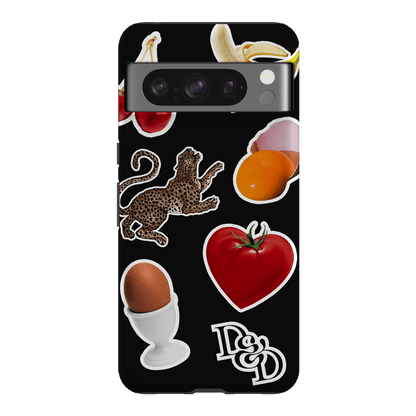 Sunday Stickers Black Printed Phone Cases Google Pixel 8 Pro / Armoured by Desmond & Dempsey - The Dairy