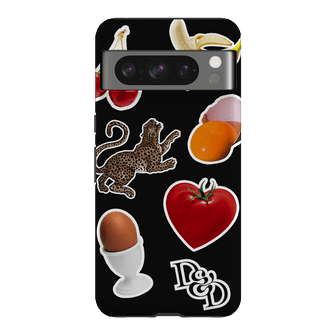 Sunday Stickers Black Printed Phone Cases Google Pixel 8 Pro / Armoured by Desmond & Dempsey - The Dairy