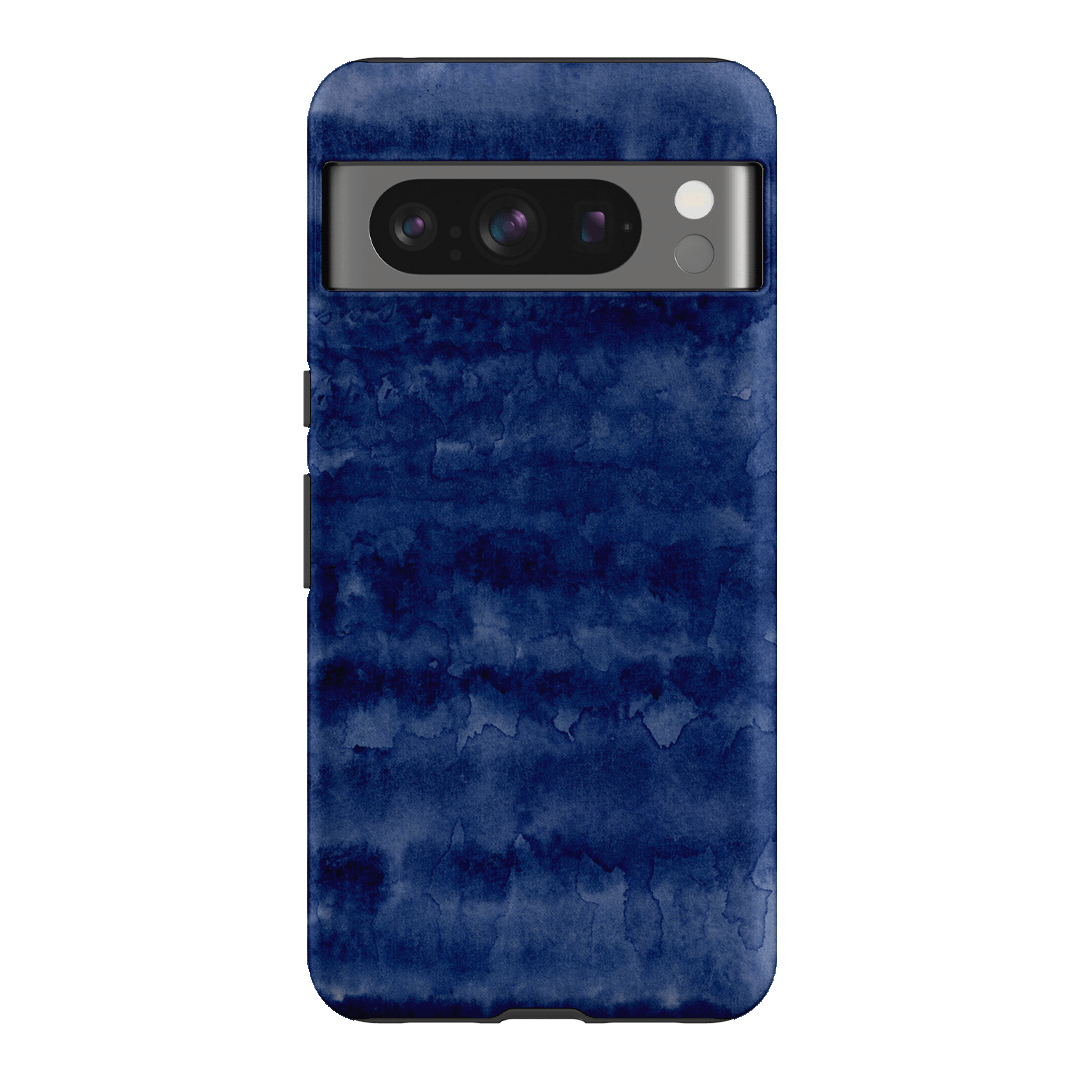 Watercolour Stripes Navy Printed Phone Cases Google Pixel 8 Pro / Armoured by The Dairy - The Dairy