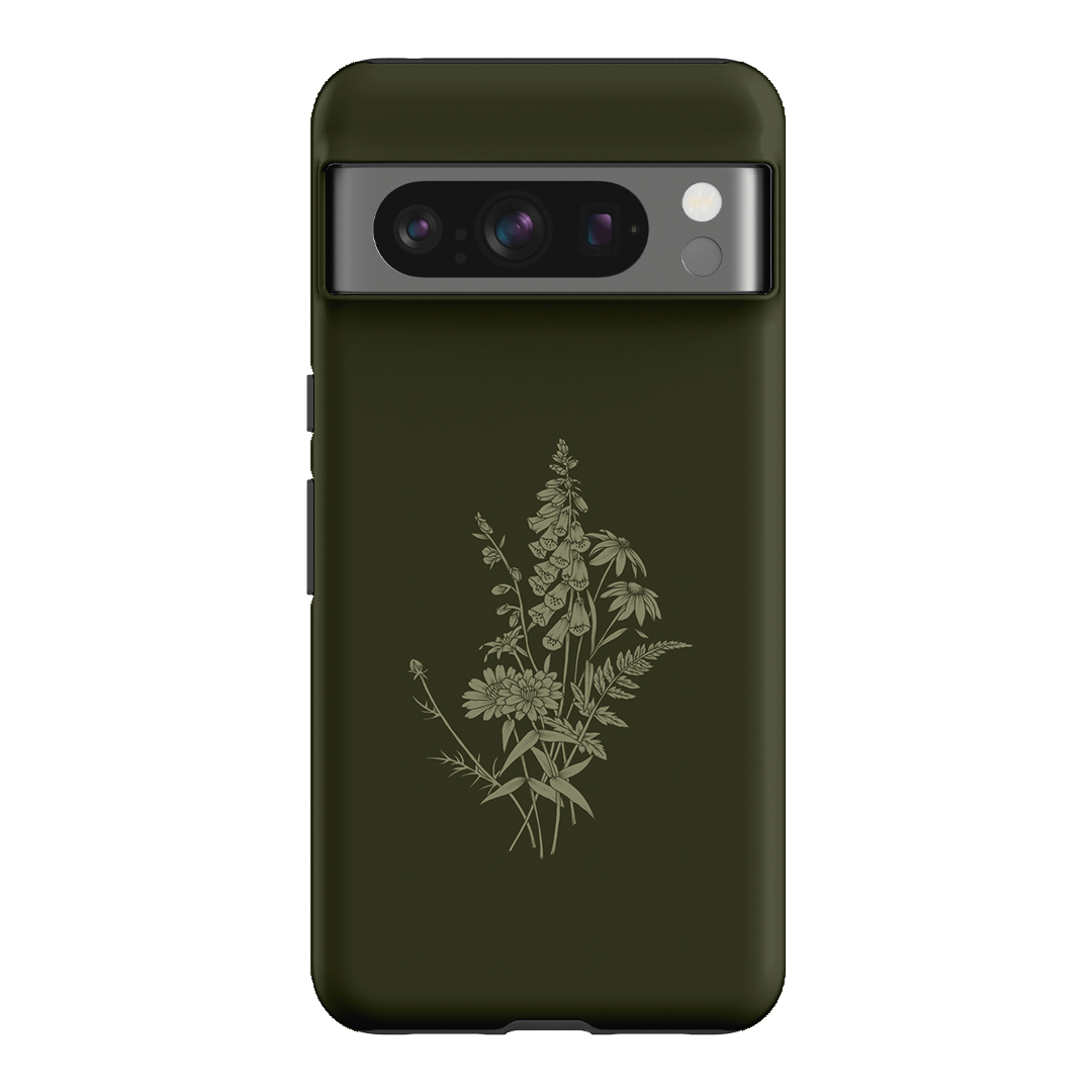 Wildflowers Olive Printed Phone Cases Google Pixel 8 Pro / Armoured by Typoflora - The Dairy