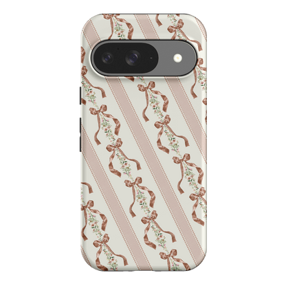 Bow Stripe Printed Phone Cases Google Pixel 9 / Armoured by Veronica Tucker - The Dairy